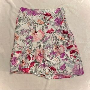 Express Floral Skirt with Pink and Gray Accents